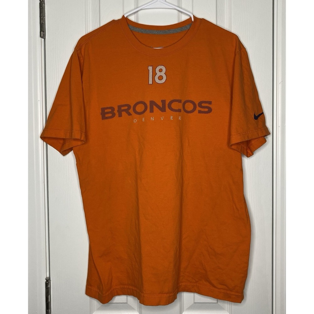 Nike Men's NFL Denver Broncos Peyton‎ Manning Player Shirt Orange Large *read*